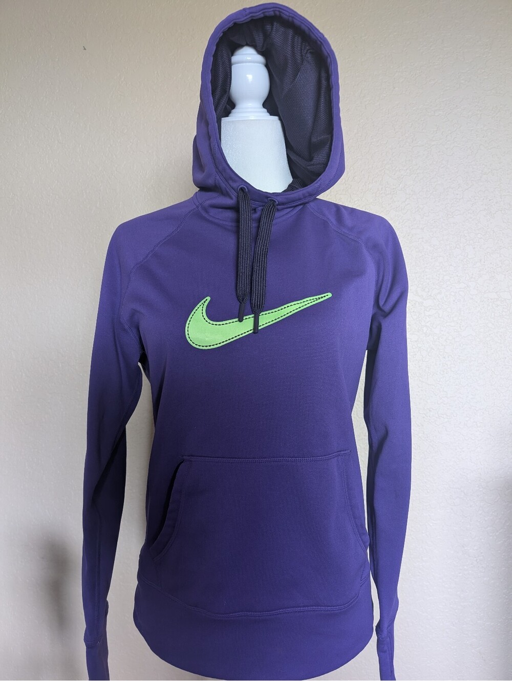 Nike Pullover Hoodie ThermaFIT Purple Neon Green